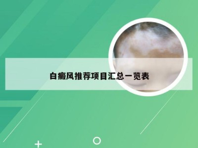 白癜风推荐项目汇总一览表