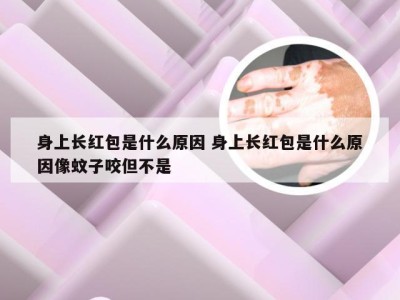 身上长红包是什么原因 身上长红包是什么原因像蚊子咬但不是