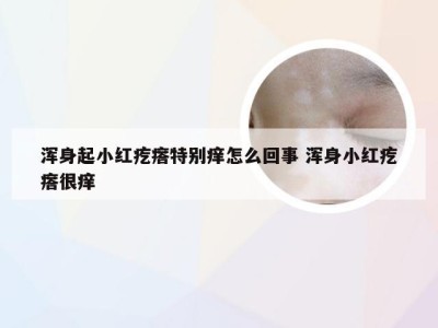 浑身起小红疙瘩特别痒怎么回事 浑身小红疙瘩很痒