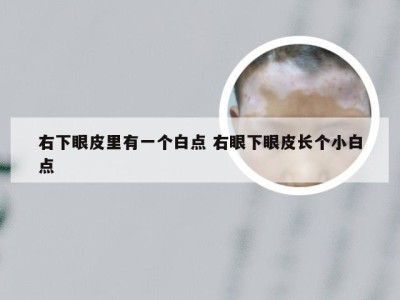 右下眼皮里有一个白点 右眼下眼皮长个小白点