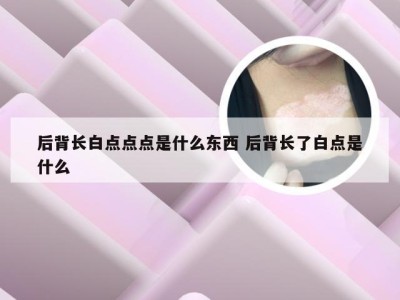 后背长白点点点是什么东西 后背长了白点是什么