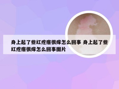 身上起了些红疙瘩很痒怎么回事 身上起了些红疙瘩很痒怎么回事图片