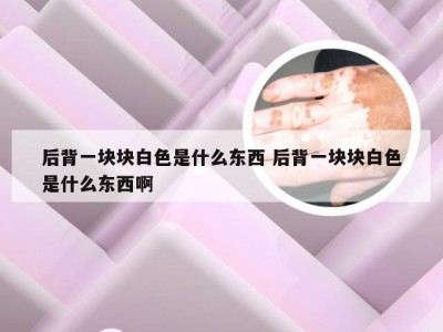 后背一块块白色是什么东西 后背一块块白色是什么东西啊