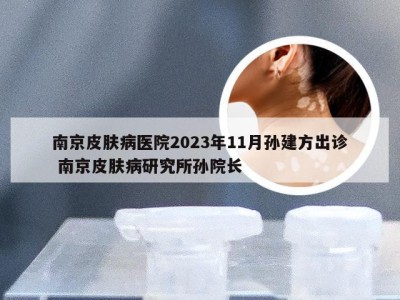 南京皮肤病医院2023年11月孙建方出诊 南京皮肤病研究所孙院长