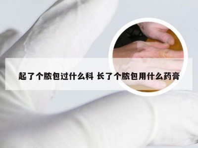 起了个脓包过什么科 长了个脓包用什么药膏