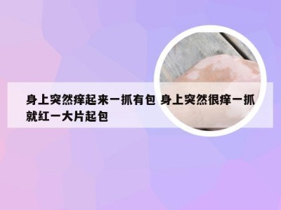 身上突然痒起来一抓有包 身上突然很痒一抓就红一大片起包