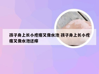 孩子身上长小疙瘩又像水泡 孩子身上长小疙瘩又像水泡还痒