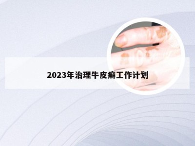 2023年治理牛皮癣工作计划