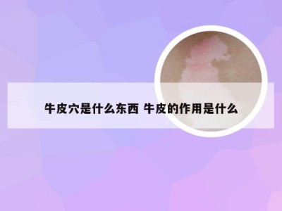 牛皮穴是什么东西 牛皮的作用是什么